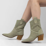 Green Heeled Western Cowboy Boots for Women image 2