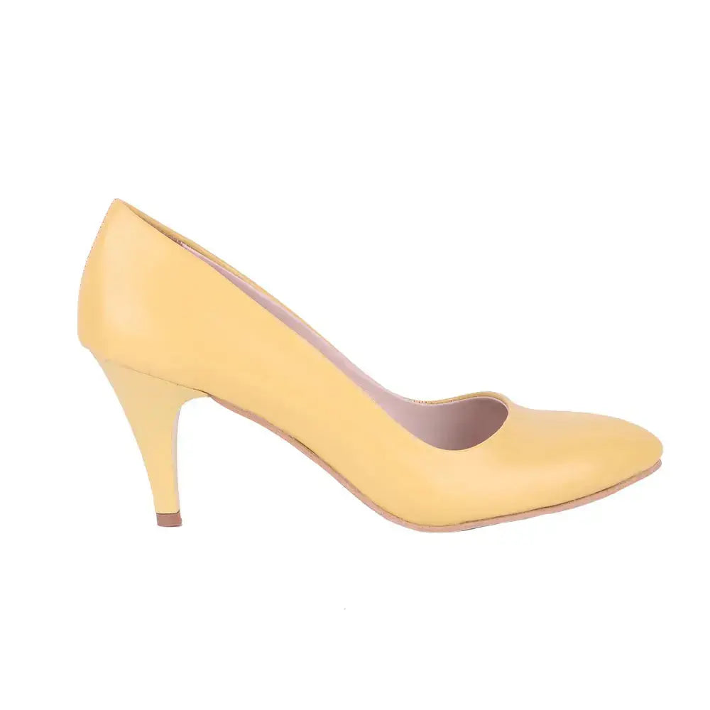 Yellow Low Heel Pumps for Women MA-017 image 4