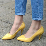 Yellow Low Heel Pumps for Women MA-017 image 6