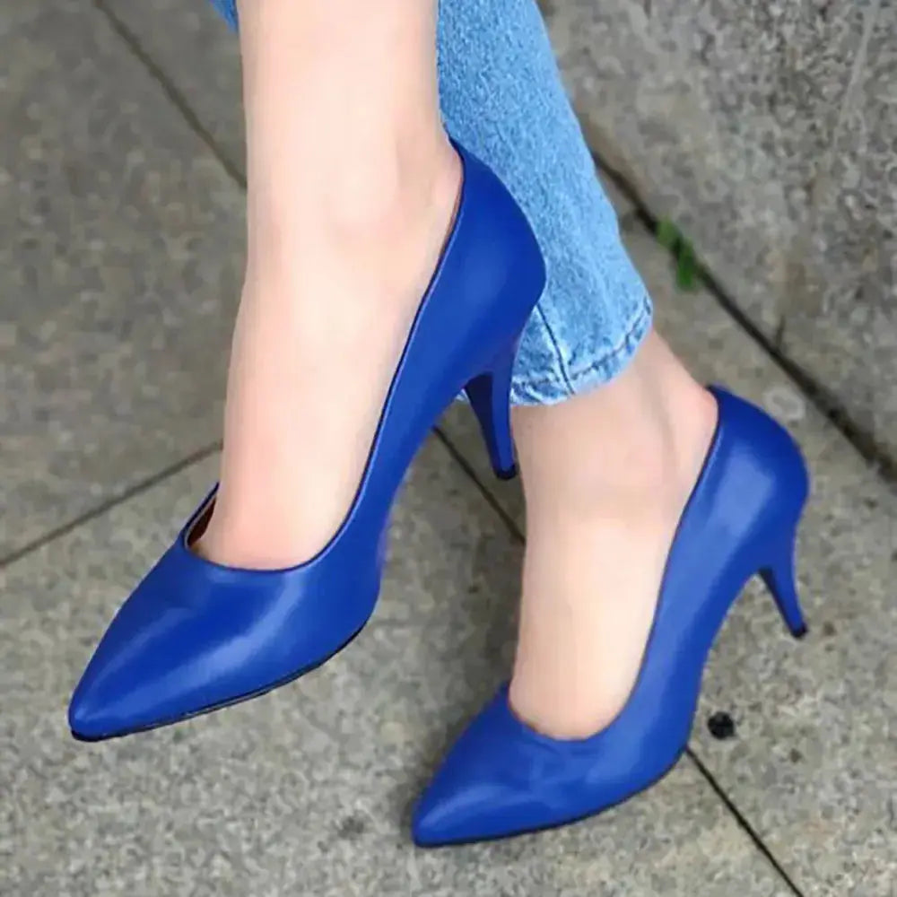 Blue Low Heel Pumps for Women MA-017 image 5