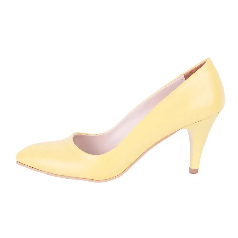 Yellow Low Heel Pumps for Women MA-017 image 2