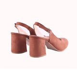 Brown Thick Heel Ankle Strap Dress Shoes MA-028 image 3