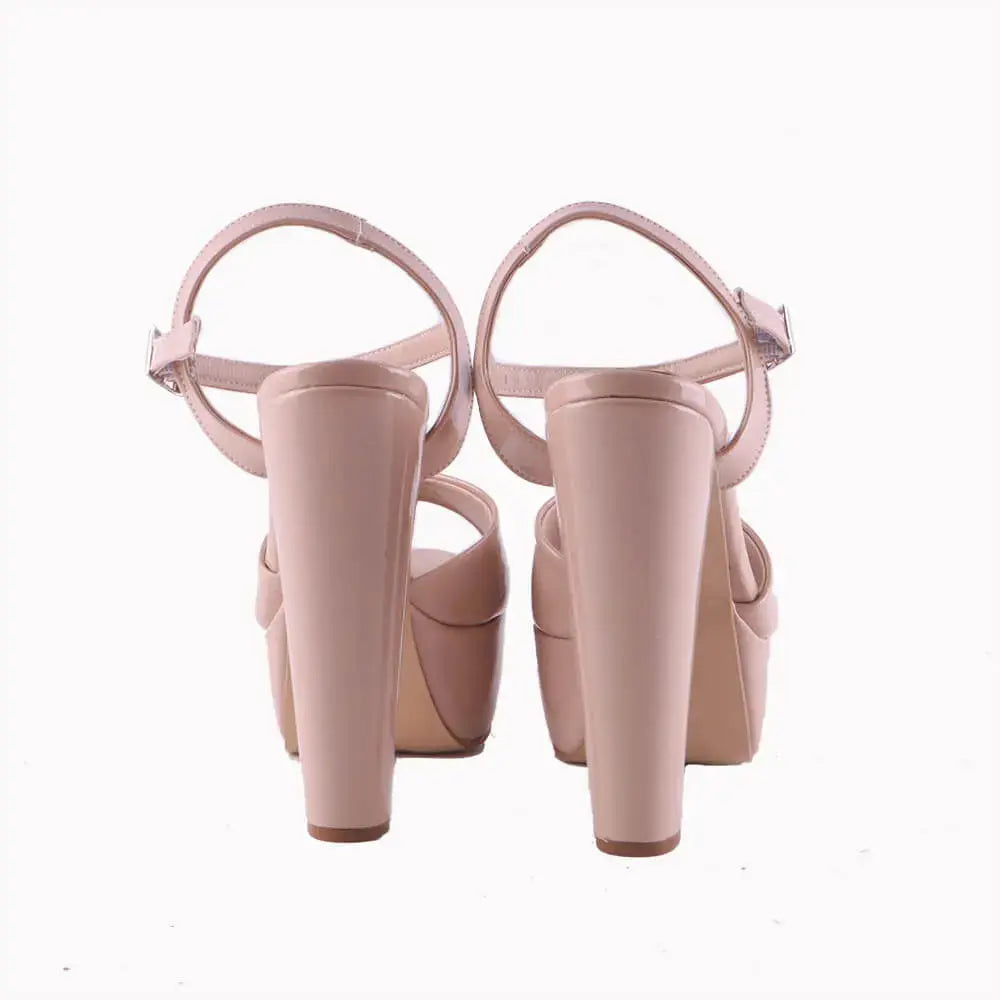 Bej Rugan Kalın Topuklu Platform Gelin Ayakkabısı RA-027 RUBRICA