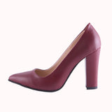 Bordo Kadın Kalın Topuklu Ayakkabı MA-023 RUBRICA