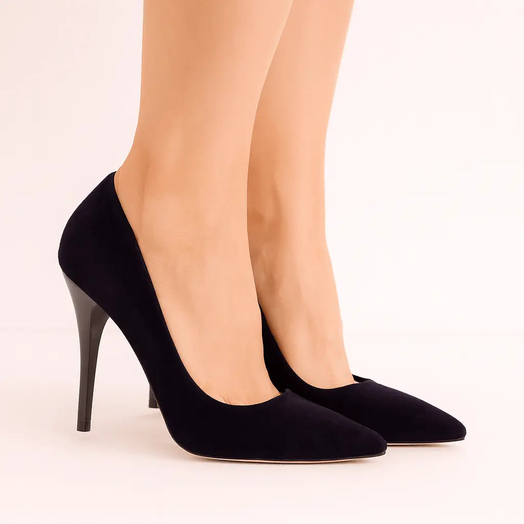 Lacivert Süet Stiletto Topuklu Ayakkabı MA-021 RUBRICA
