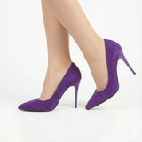 Mor Süet Stiletto Topuklu Ayakkabı MA-021 RUBRICA