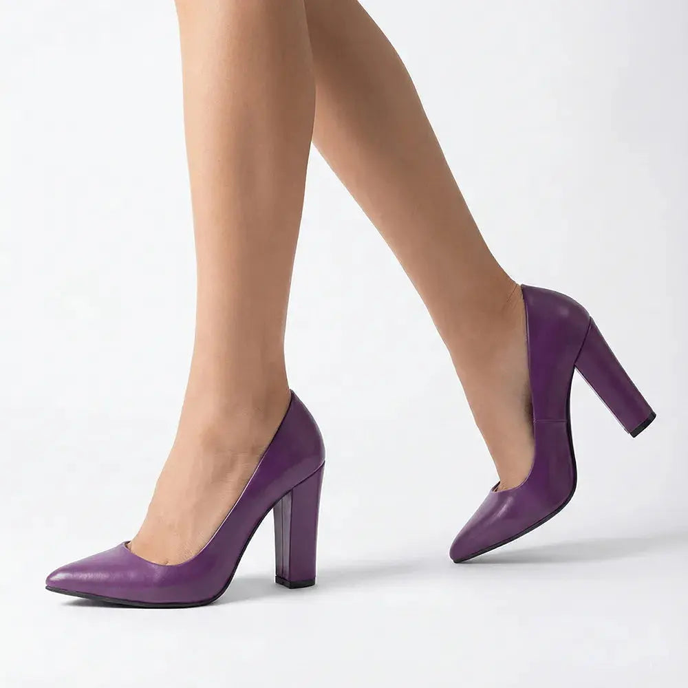 Mor Kadın Kalın Topuklu Ayakkabı MA-023 RUBRICA 