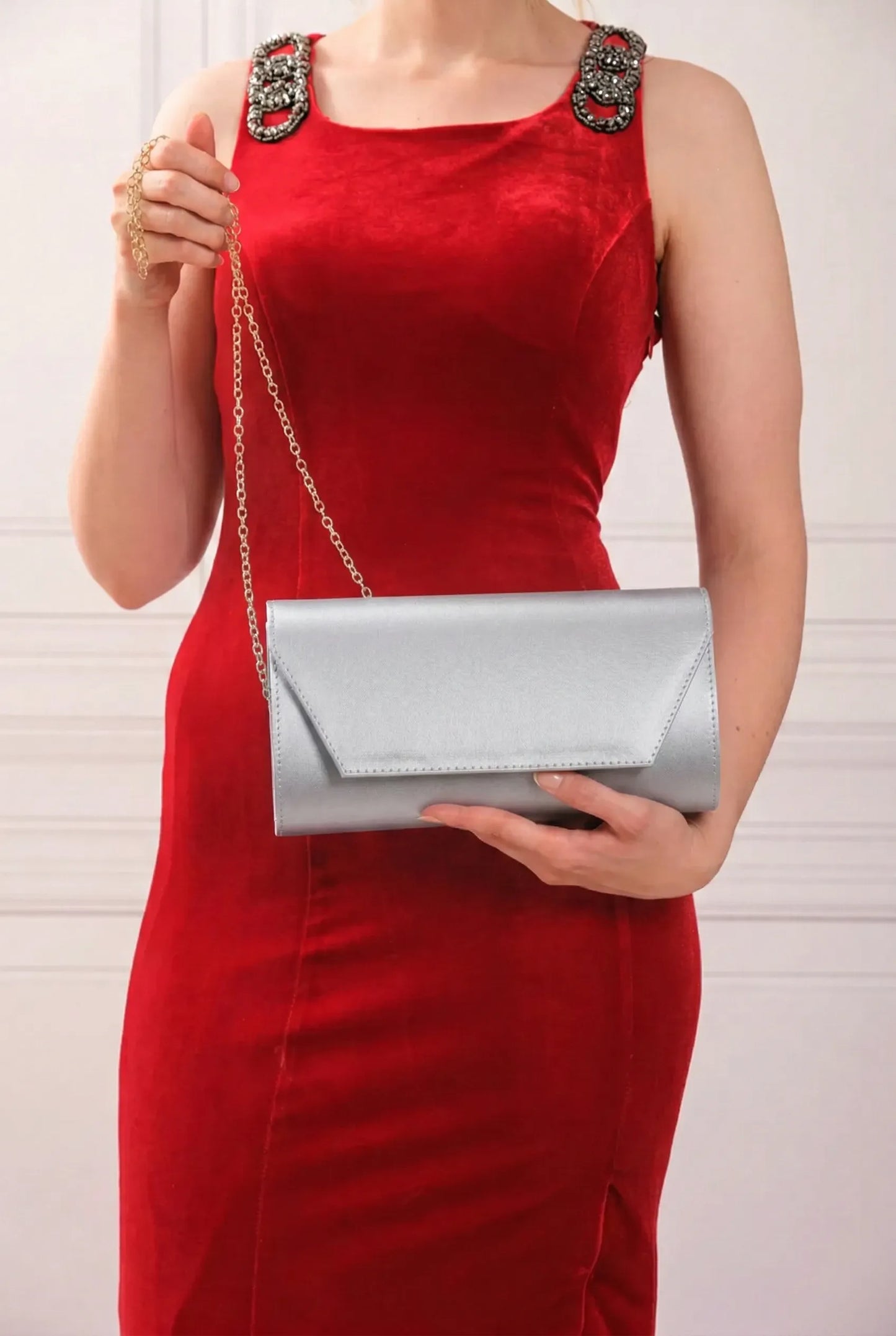 Gümüş Abiye Ayakkabı Çanta Takım RT-02