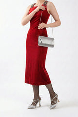 Gümüş Abiye Ayakkabı Çanta Takım RT-02