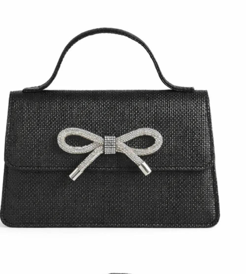 Siyah Fiyonklu Kadın Abiye Çanta SH-02