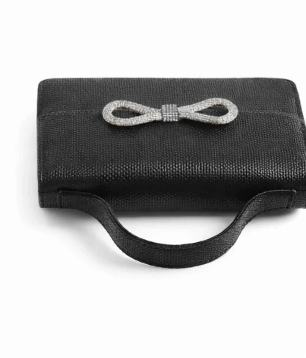 Siyah Fiyonklu Kadın Abiye Çanta SH-02