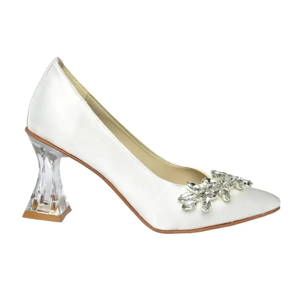 Pearl Rhinestone Low Heel Wedding Shoes RA-050 image 4