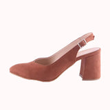 Brown Thick Heel Ankle Strap Dress Shoes MA-028 image 4