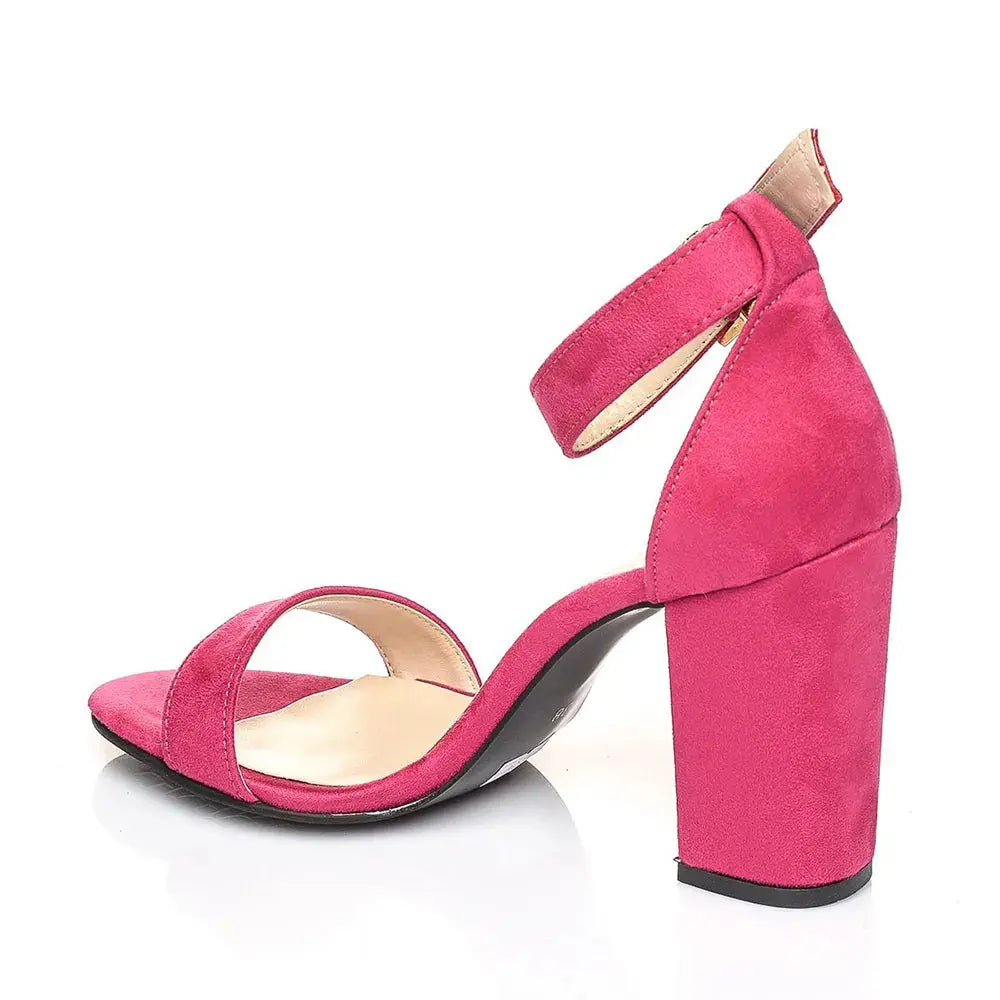 Pink Chunky Heel Ankle Strap Sandals MA-030 image 3