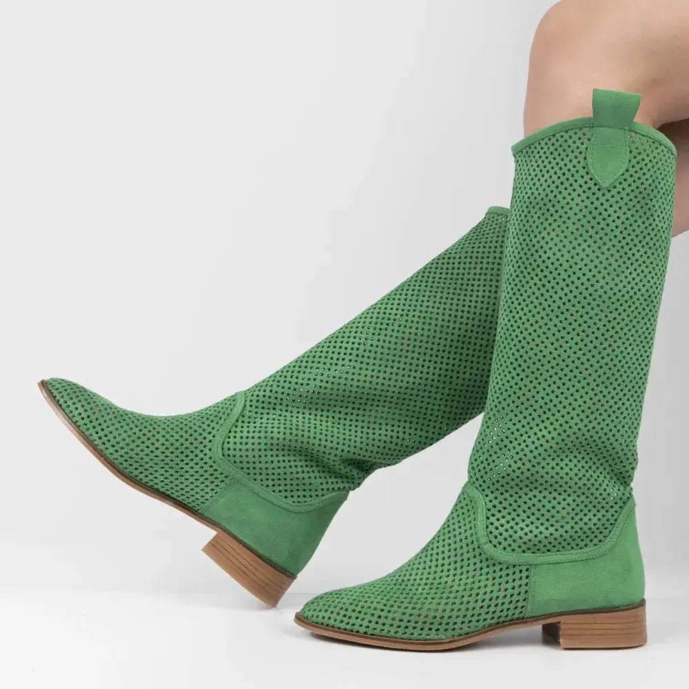 Green Western Cowboy Boots for Women RA-8011 image 1