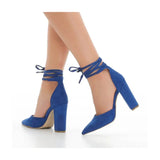 Blue Ankle Strap Heels for Women RA-040 image 0