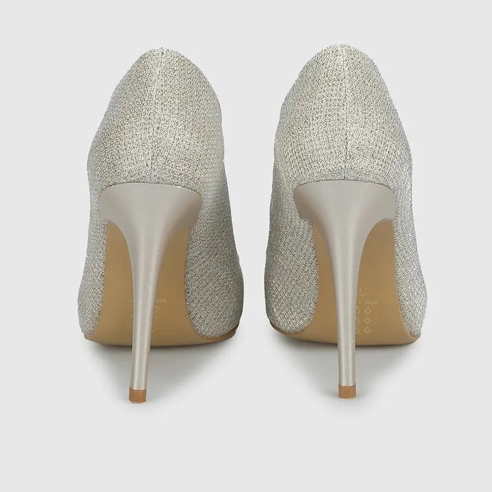 Altın Rengi Simli Topuklu Ayakkabı MA-021