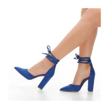 Blue Ankle Strap Heels for Women RA-040 image 2