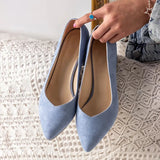 Bebe Mavi Süet Alçak Topuklu Ayakkabı RA-162