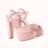 Bej Kalın Topuklu Platform Gelin Ayakkabısı RA-027