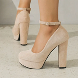 Bej Bilekten Bağlamalı Platform Ayakkabı RA-210