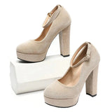 Bej Bilekten Bağlamalı Platform Ayakkabı RA-210