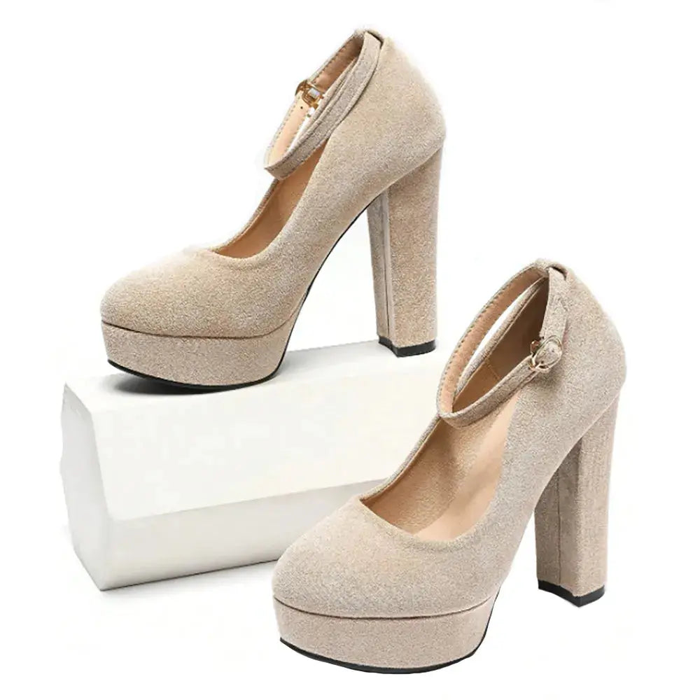 Bej Bilekten Bağlamalı Platform Ayakkabı RA-210