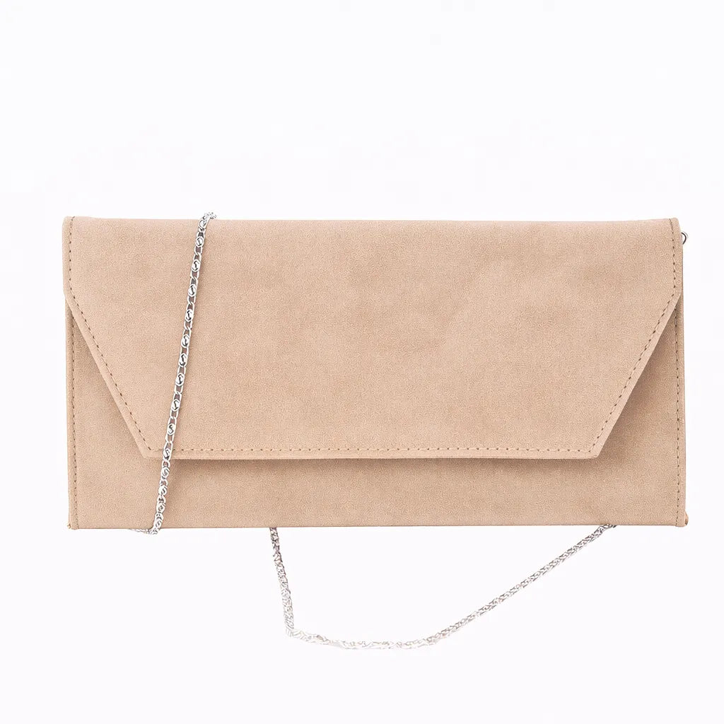 Bej Süet Topuklu Ayakkabı Çanta Set RA-023