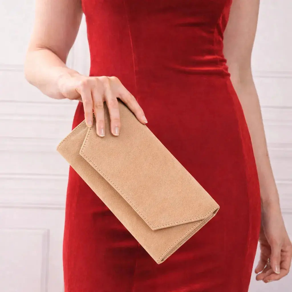 Bej Süet Zincirli Abiye Çanta SH-01 RUBRICA 