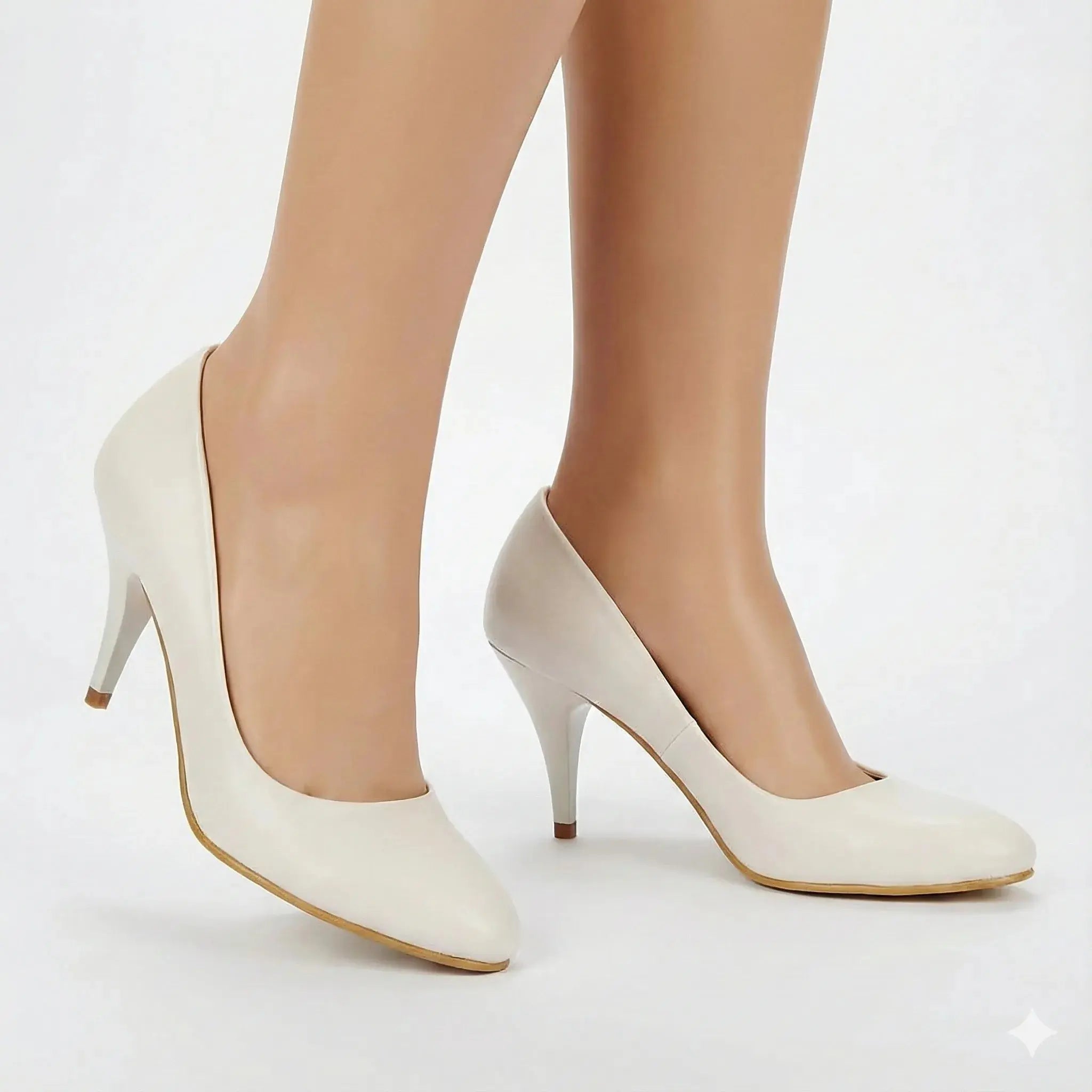 Beyaz 7 cm Topuklu Ayakkabı MA-017