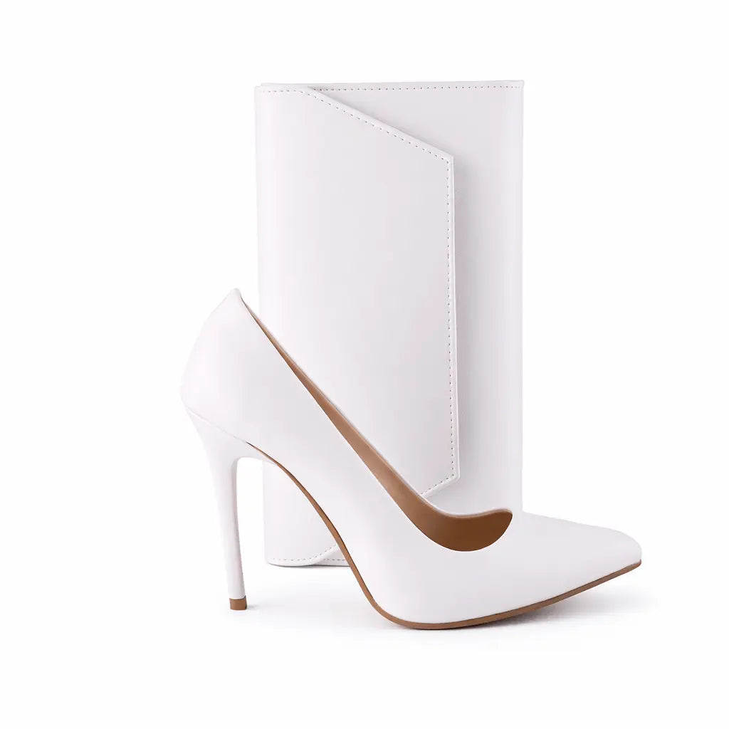 Beyaz Abiye Çanta Ayakkabı Kombin RA-021 RUBRICA 