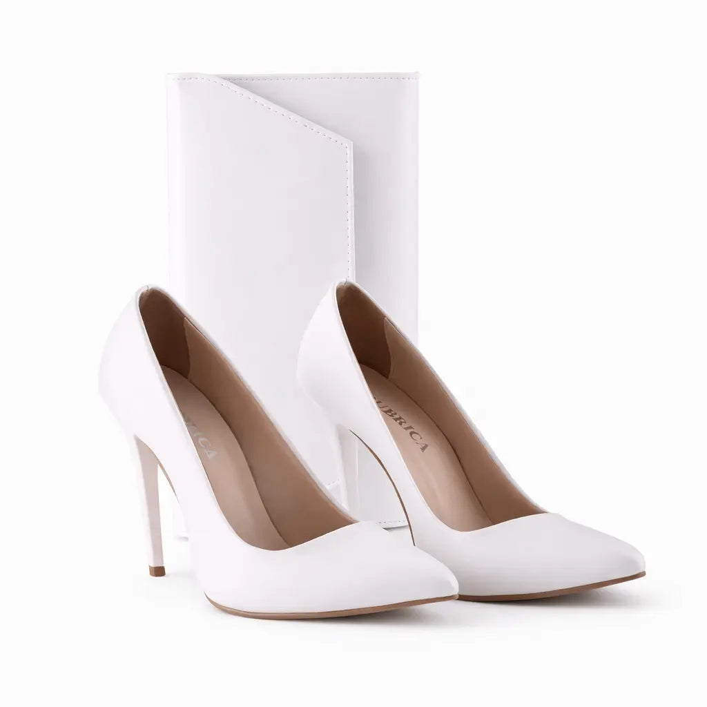 Beyaz Abiye Çanta Ayakkabı Kombin RA-021 RUBRICA 