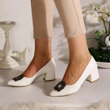 Beyaz Alçak Topuklu Taşlı Abiye Ayakkabı RA-1620