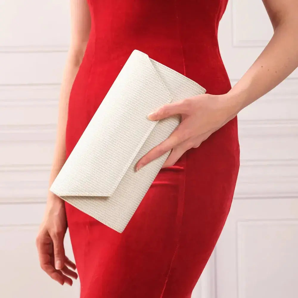 Beyaz Çupra Zincirli Abiye Çanta SH-01 RUBRICA 