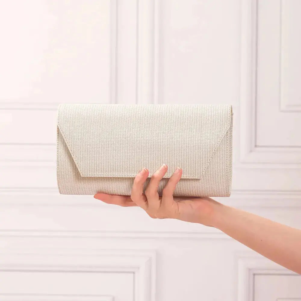 Beyaz Çupra Zincirli Abiye Çanta SH-01 RUBRICA 