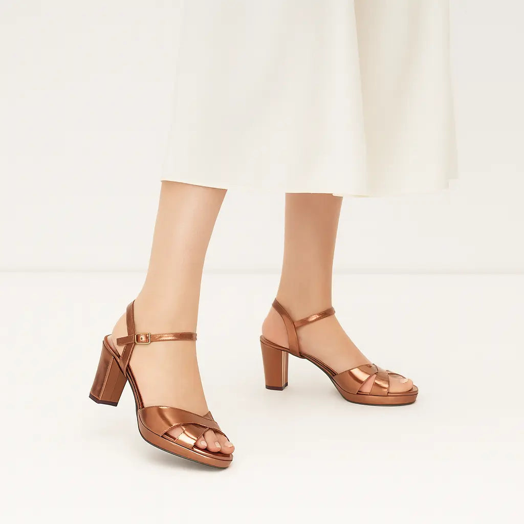 Bronz Ayna Bilekten Bağlamalı Sandalet RA-160