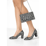 Dalmaçya Baskı Kalın Topuklu Ayakkabı Çanta Takım RA-024 RUBRICA 