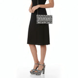 Dalmaçya Baskı Yüksek Topuklu Ayakkabı Çanta Takım RA-027 RUBRICA 