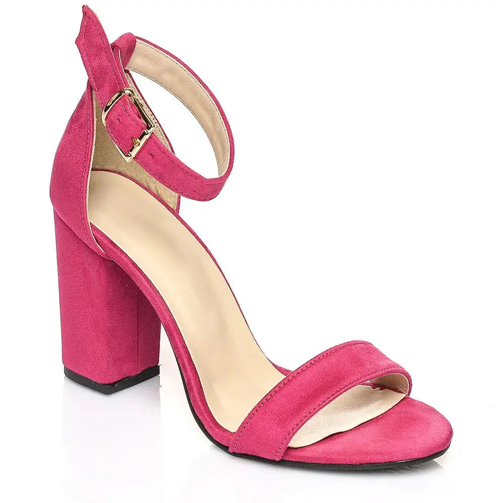 Pink Chunky Heel Ankle Strap Sandals MA-030 image 2
