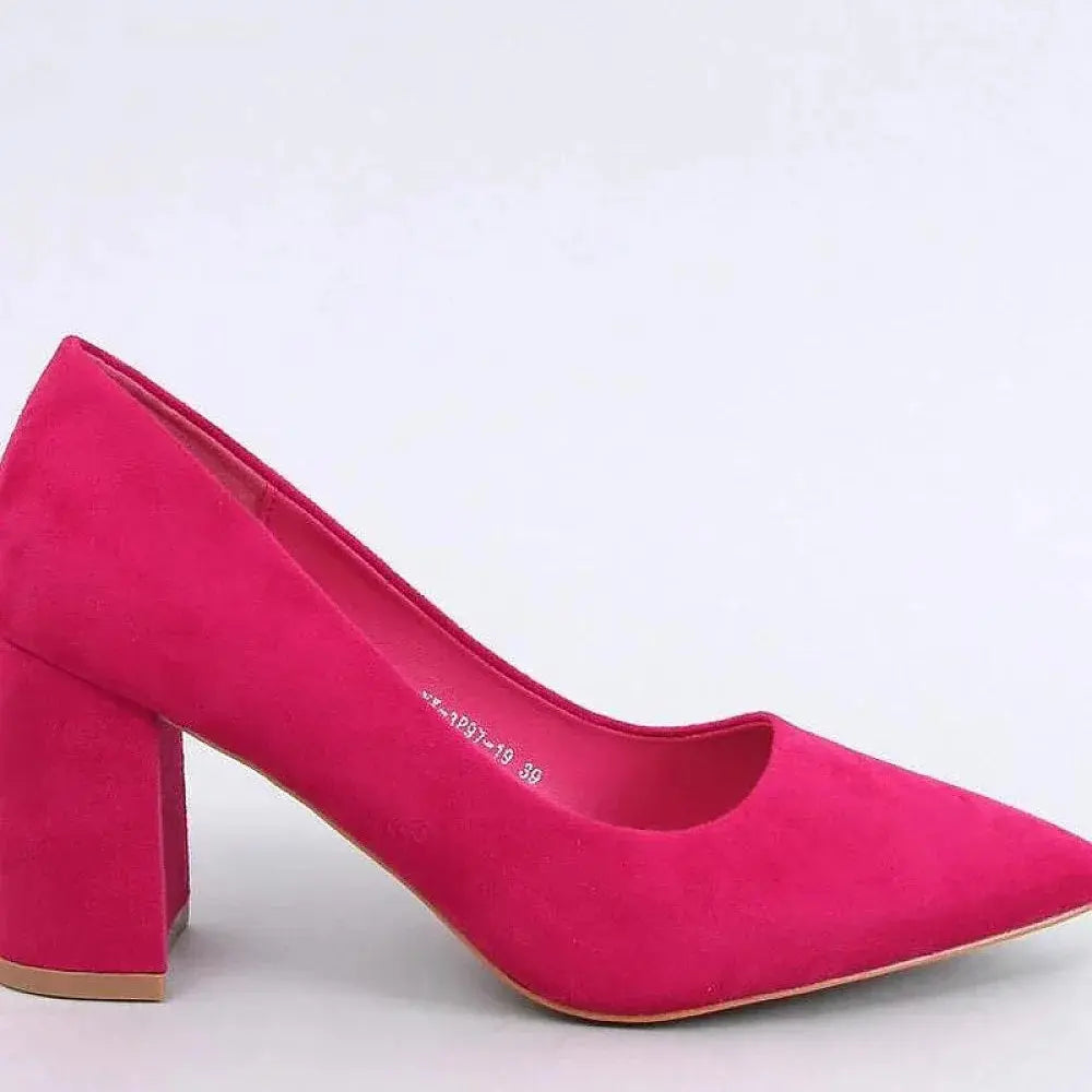 Fuşya Süet Kısa Topuklu Ayakkabı MA-024
