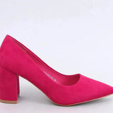 Fuşya Süet Kısa Topuklu Ayakkabı MA-024