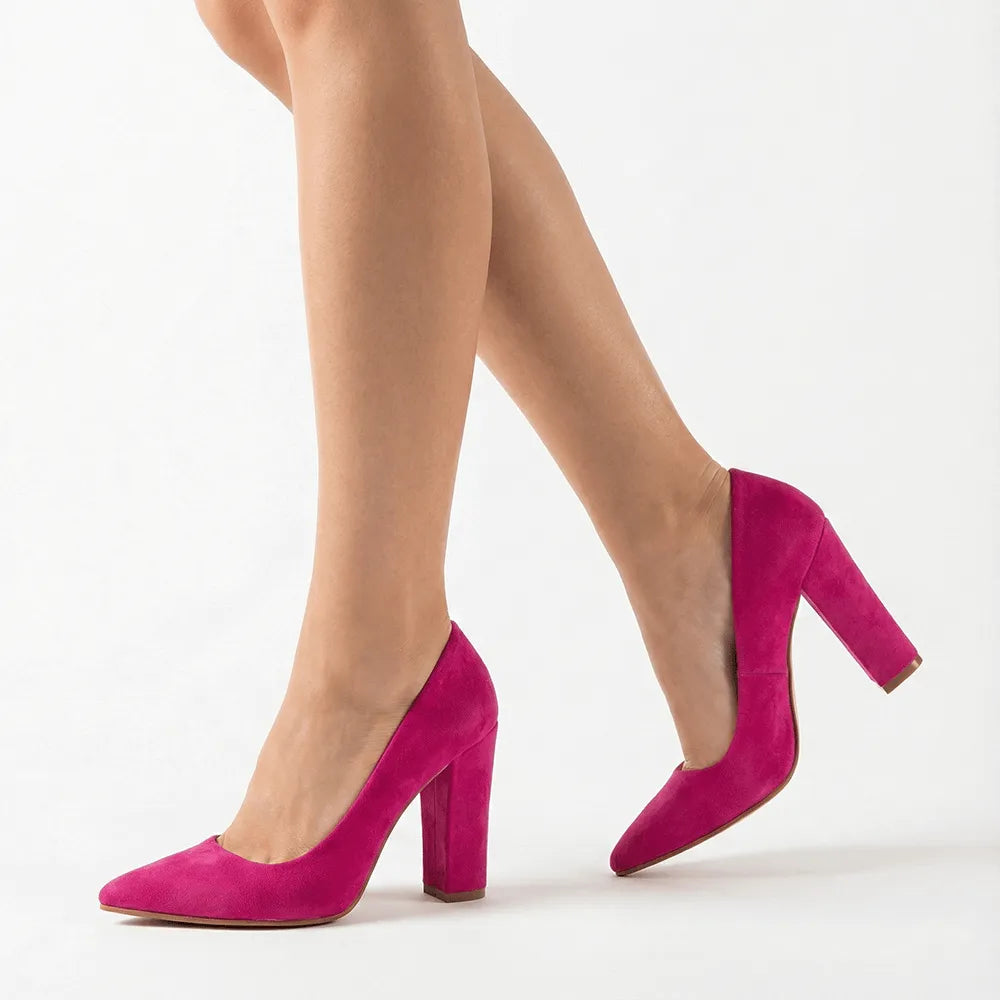 Fuşya Topuklu Ayakkabı Çanta Set RA-023