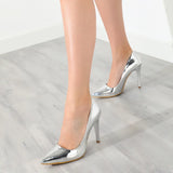 Gümüş Aynalı İnce Topuklu Stiletto Ayakkabı MA-021