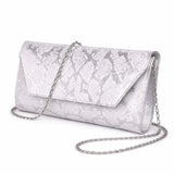 Gümüş Baskı Topuklu Ayakkabı Çanta Takım RA-024 RUBRICA 