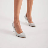 Gümüş Çupra 7 cm Topuklu Ayakkabı MA-017