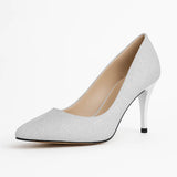 Gümüş Çupra 7 cm Topuklu Ayakkabı MA-017
