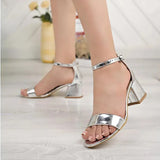 Gümüş Tek Bant Topuklu Ayakkabı RA-155
