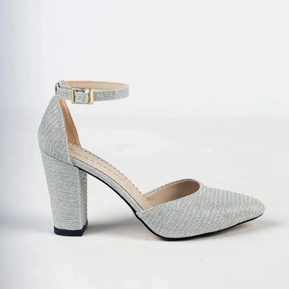 Gümüş Tek Bantlı Topuklu Ayakkabı RA-062