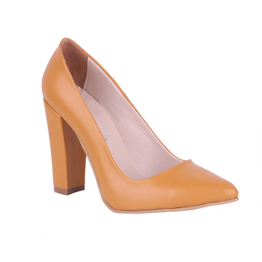 Hardal Kadın Kalın Topuklu Ayakkabı MA-023