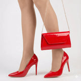 Kırmızı Abiye Çanta Ayakkabı Kombin RA-021 RUBRICA 